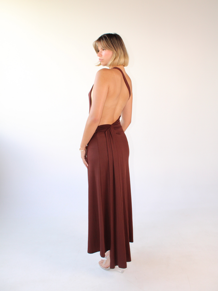 Sienna One Shoulder Open Back with Gold Waist Detail Maxi Dress – ZADE