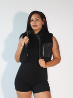 Edge Control Boucle High Neck Vest - Black
