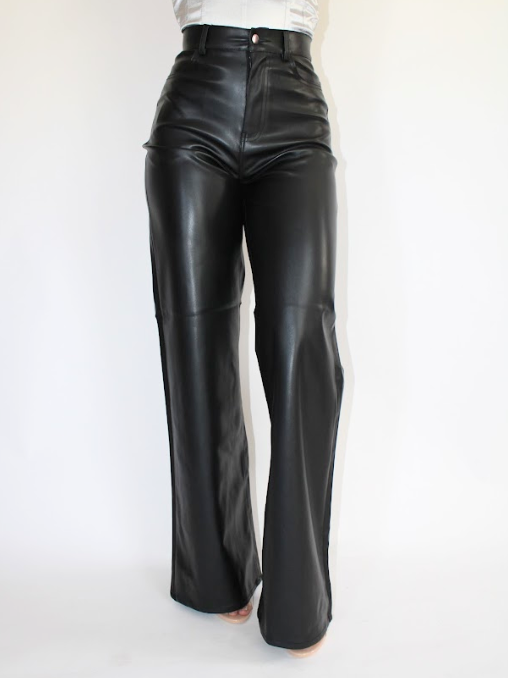 Vibrant Vegan Pu Leather Wide Pants – ZADE Vibrant Vegan Pu Leather Wide Pants – ZADE