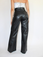 leather pants, vegan leather pants, women's leather pants, high rise pants, long pants for tall women, zade fashion