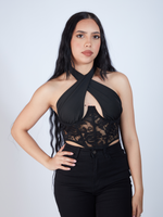 Dash of Romance Crop Top - Black