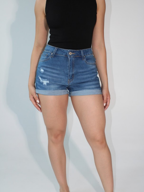 Too Hot Mid Rise Denim Shorts