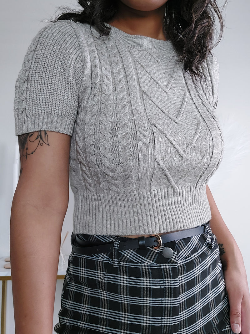 Mandy Crop Top - Light Grey